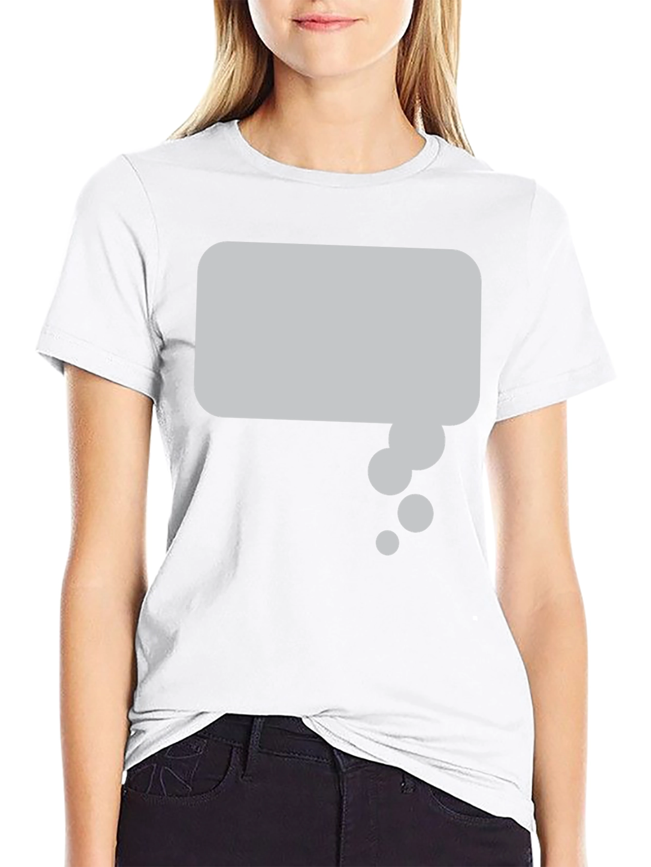 Black T-Shirt with Thought Bubble Graphic
