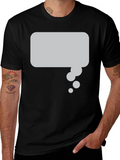 Black T-Shirt with Thought Bubble Graphic
