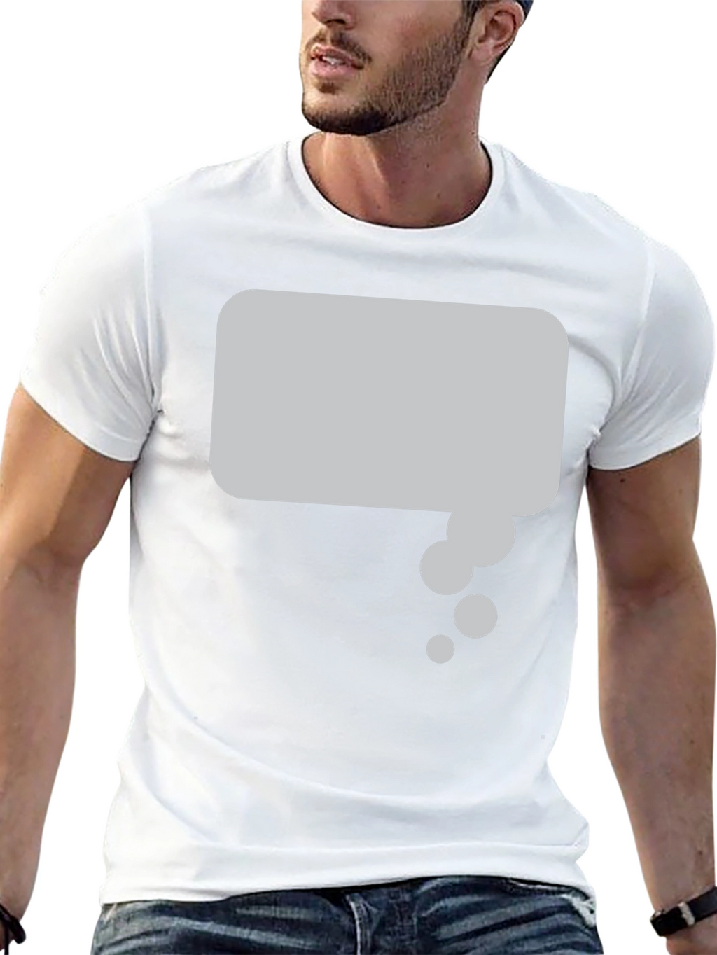 Black T-Shirt with Thought Bubble Graphic