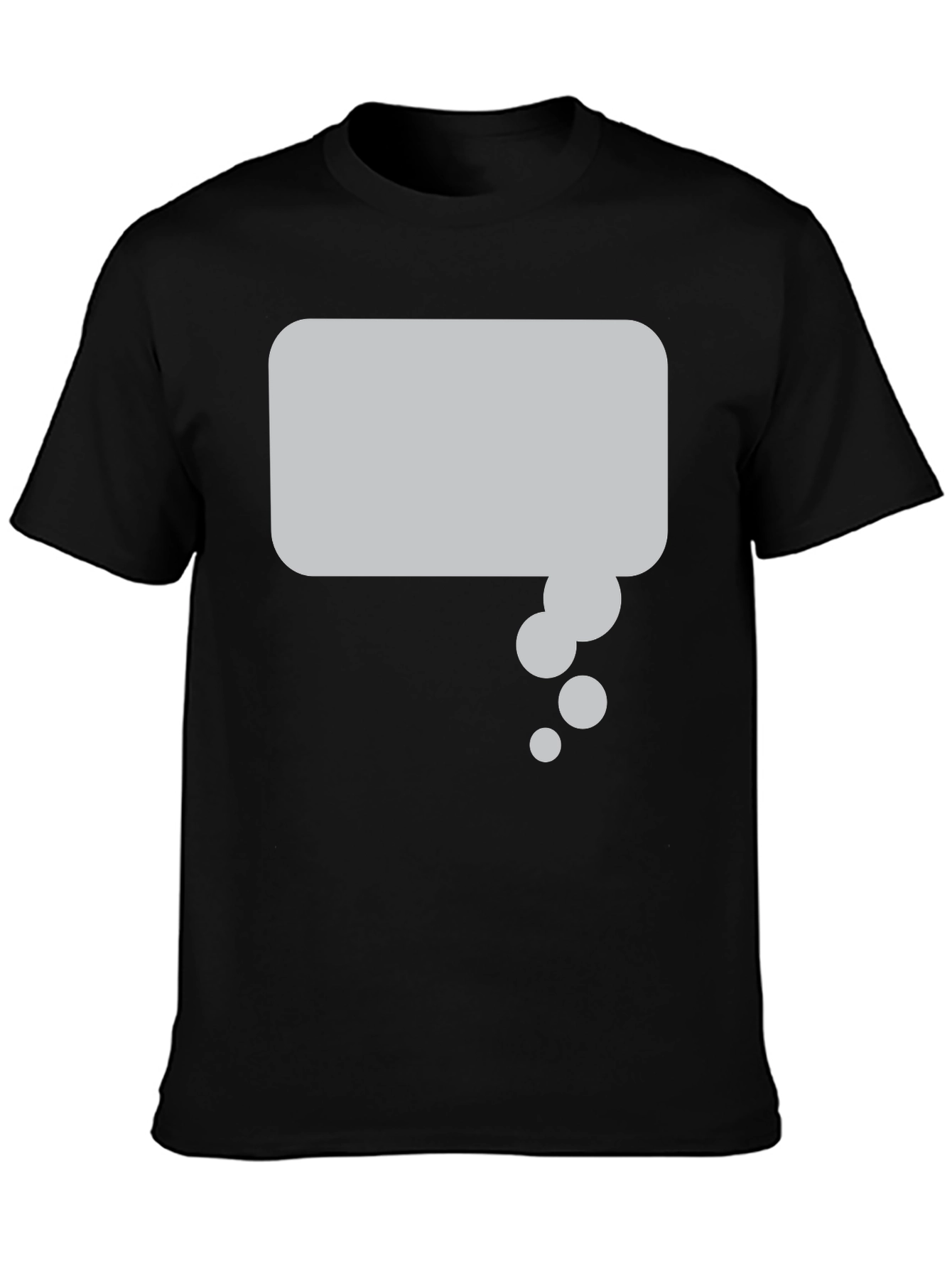Black T-Shirt with Thought Bubble Graphic
