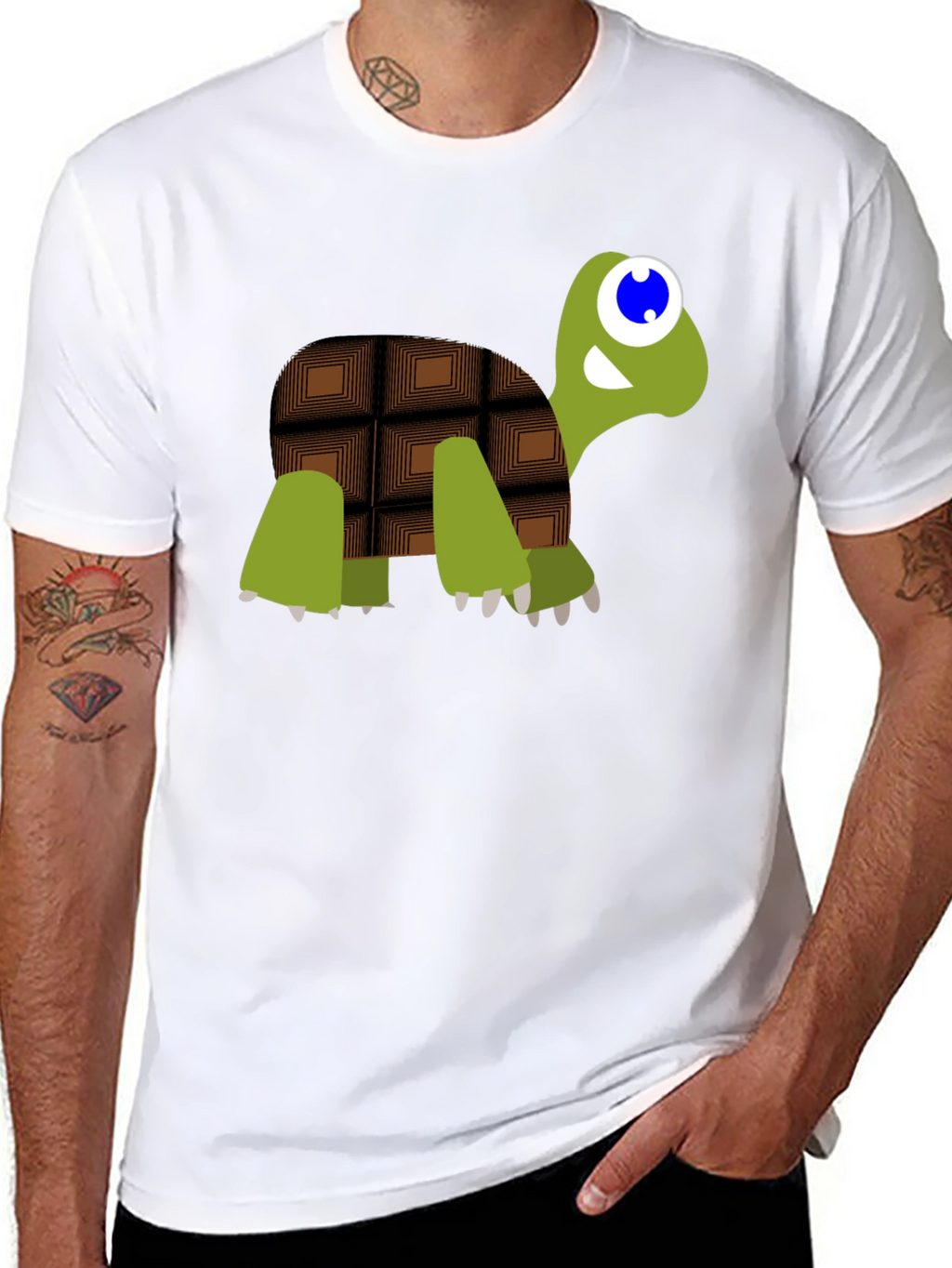 Chocolate Turtle Graphic Tee - Cute Cartoon Design