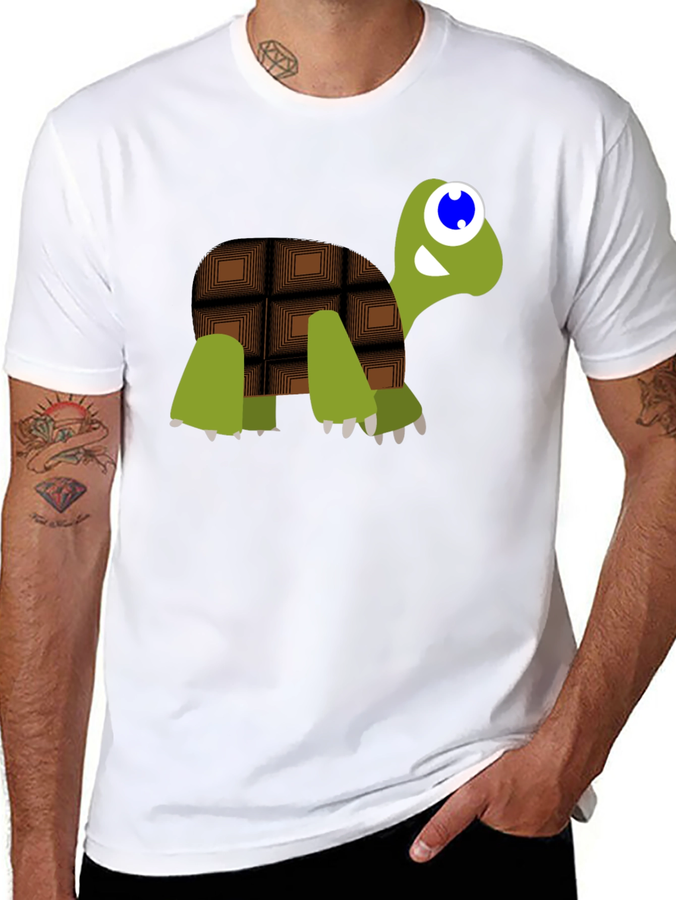 Chocolate Turtle Graphic Tee - Cute Cartoon Design