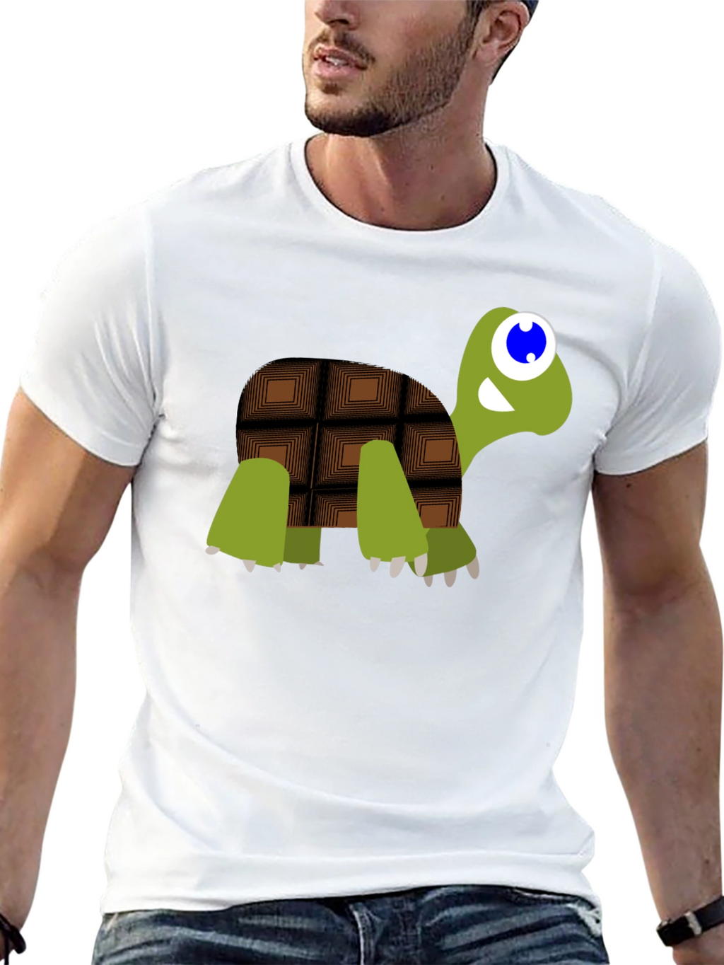 Chocolate Turtle Graphic Tee - Cute Cartoon Design