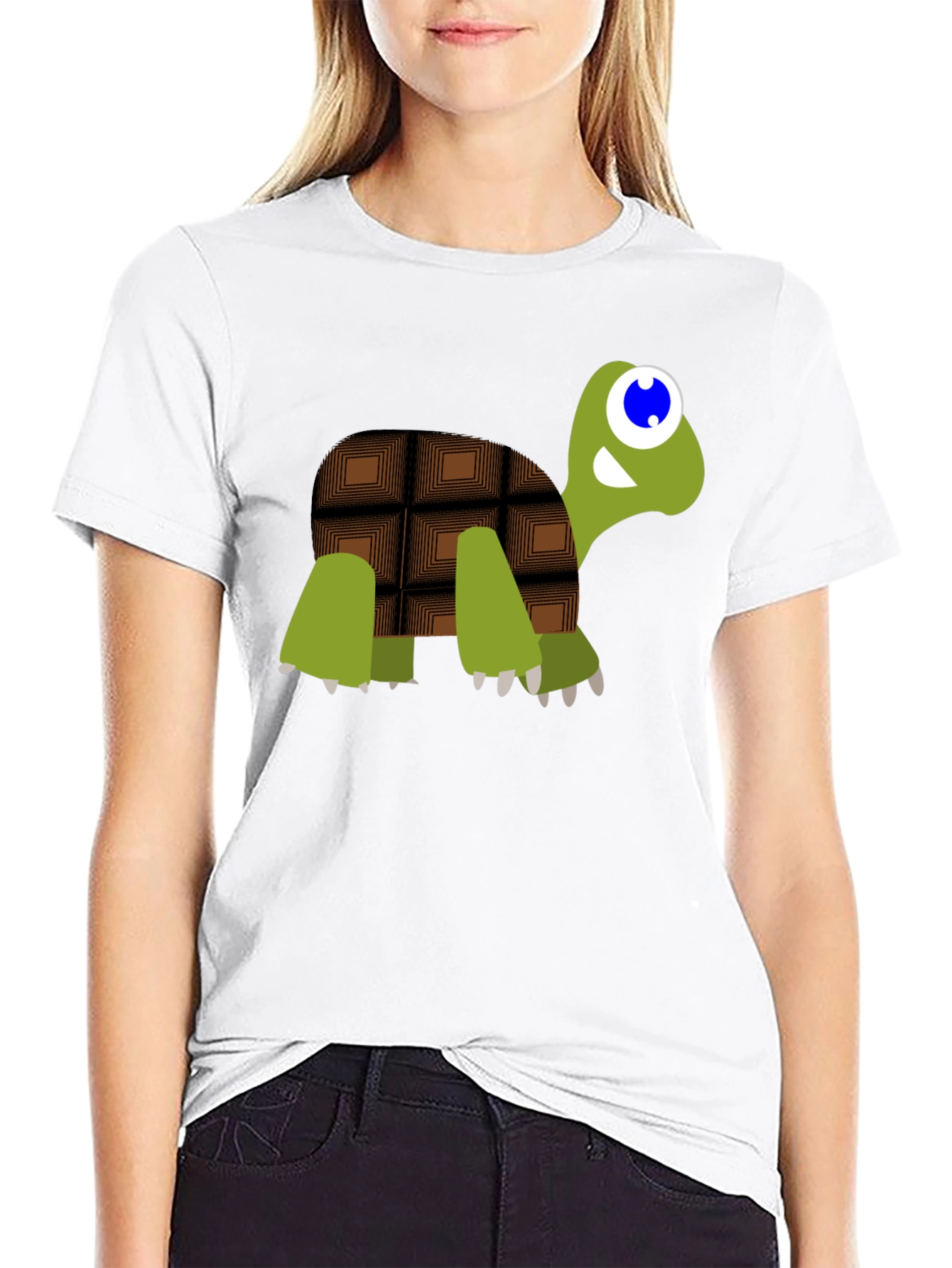 Chocolate Turtle Graphic Tee - Cute Cartoon Design
