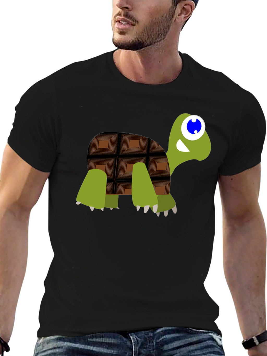 Chocolate Turtle Graphic Tee - Cute Cartoon Design