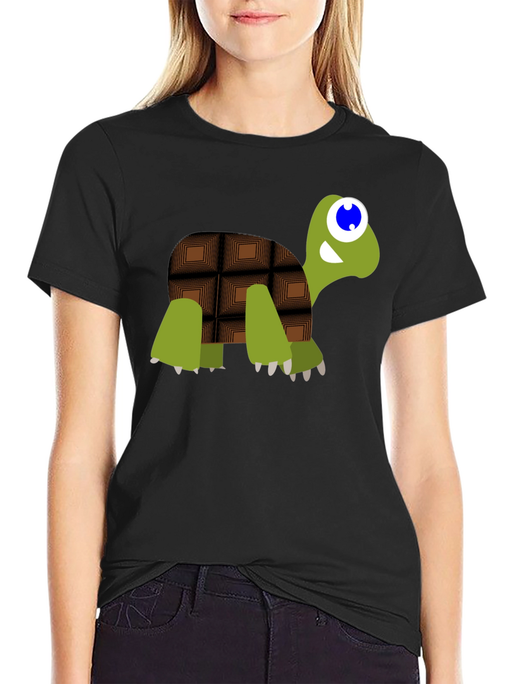 Chocolate Turtle Graphic Tee - Cute Cartoon Design