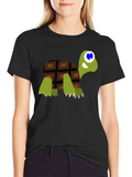 Chocolate Turtle Graphic Tee - Cute Cartoon Design