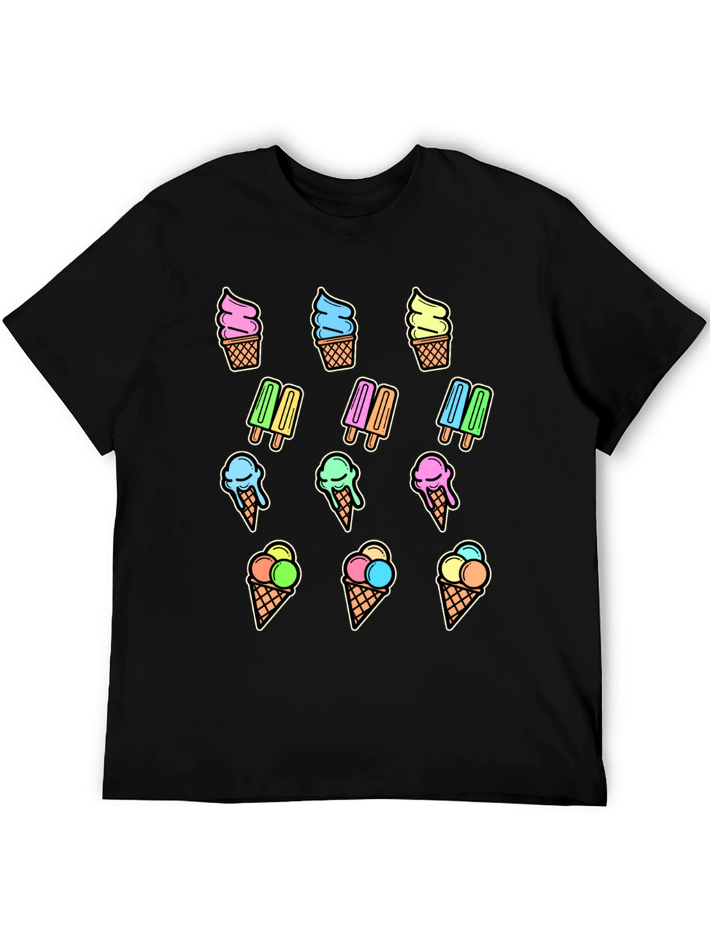 Fun Ice Cream Print T-Shirt - Summer Style