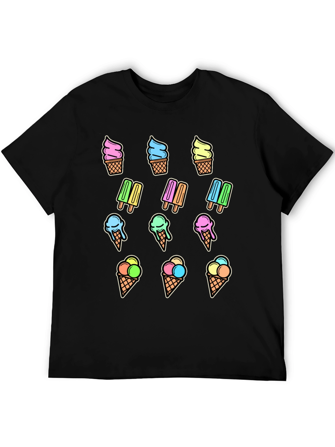 Fun Ice Cream Print T-Shirt - Summer Style