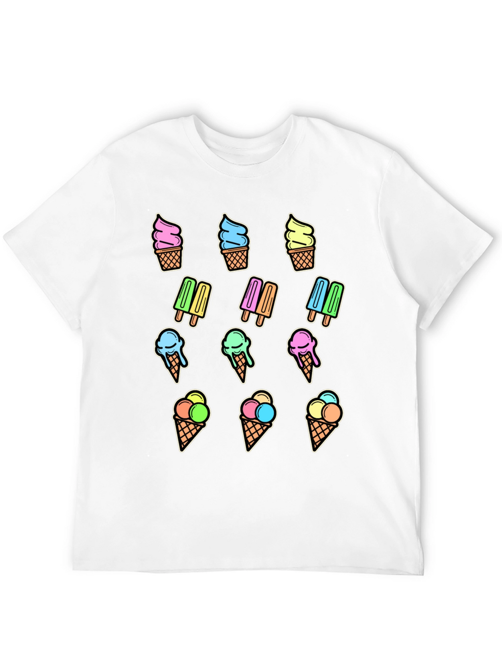 Fun Ice Cream Print T-Shirt - Summer Style