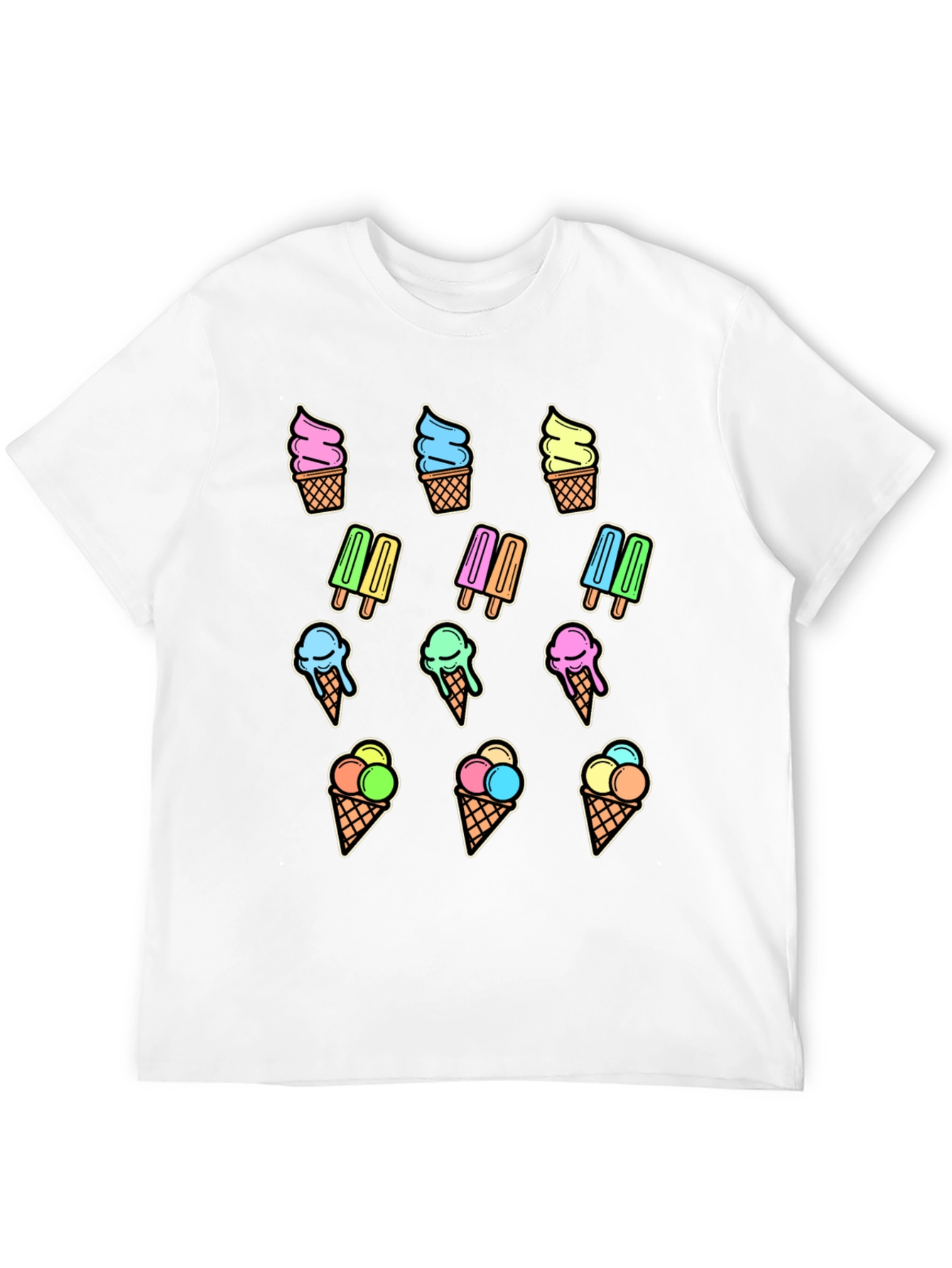 Fun Ice Cream Print T-Shirt - Summer Style