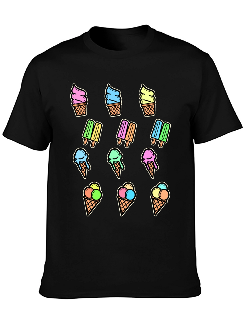 Fun Ice Cream Print T-Shirt - Summer Style