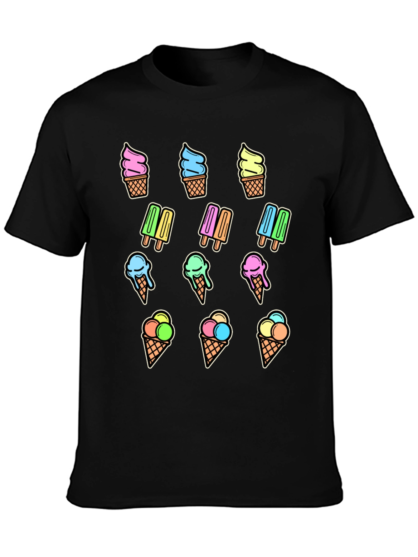 Fun Ice Cream Print T-Shirt - Summer Style