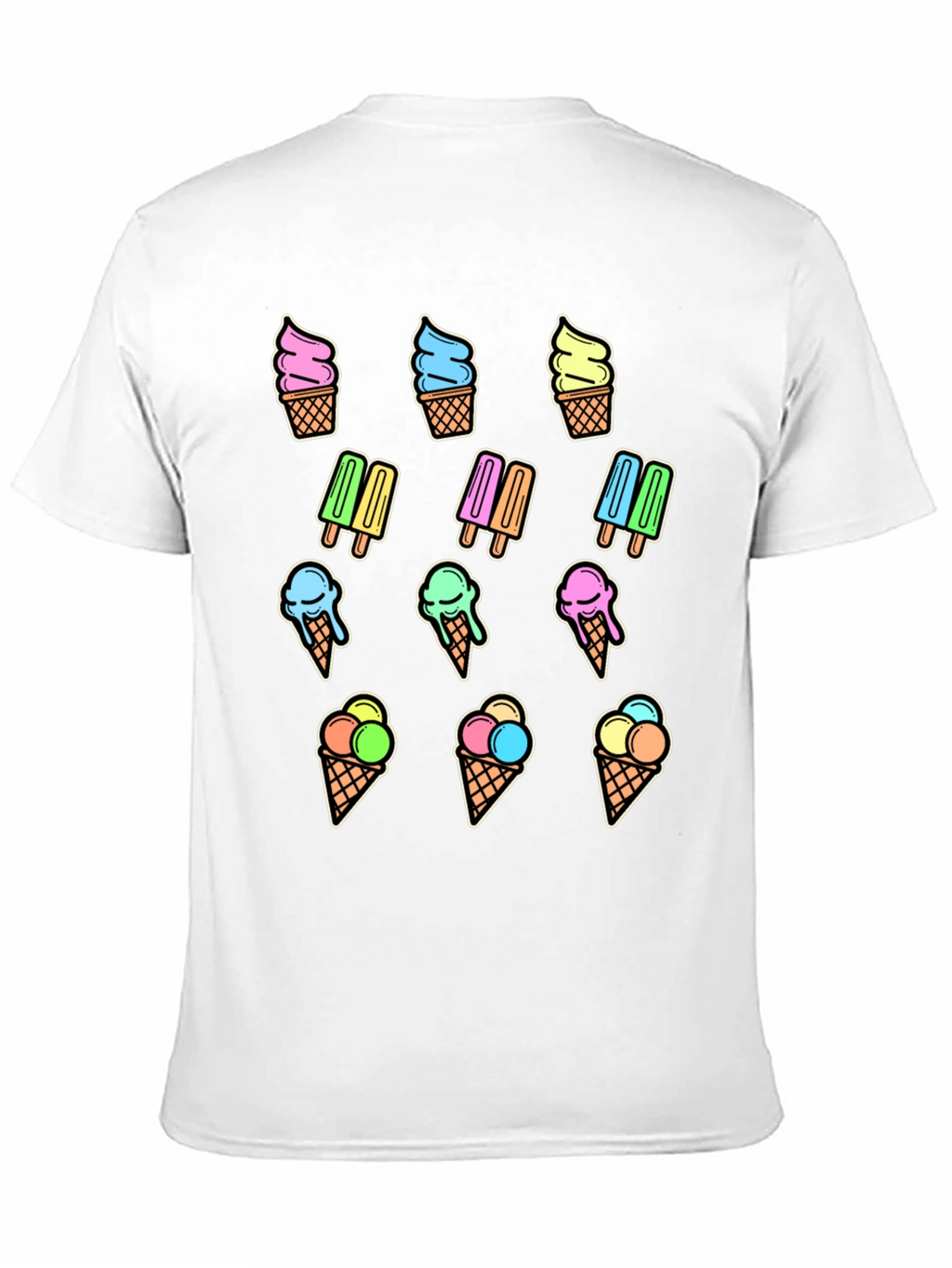 Fun Ice Cream Print T-Shirt - Summer Style