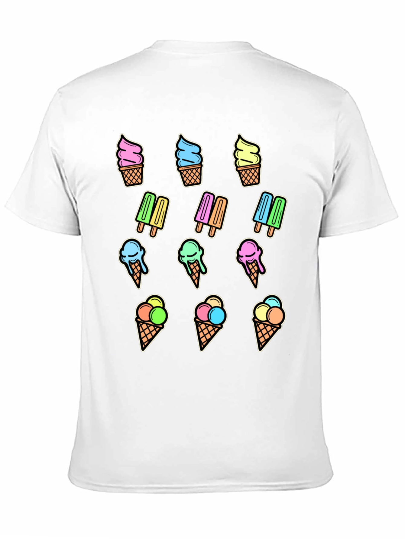 Fun Ice Cream Print T-Shirt - Summer Style