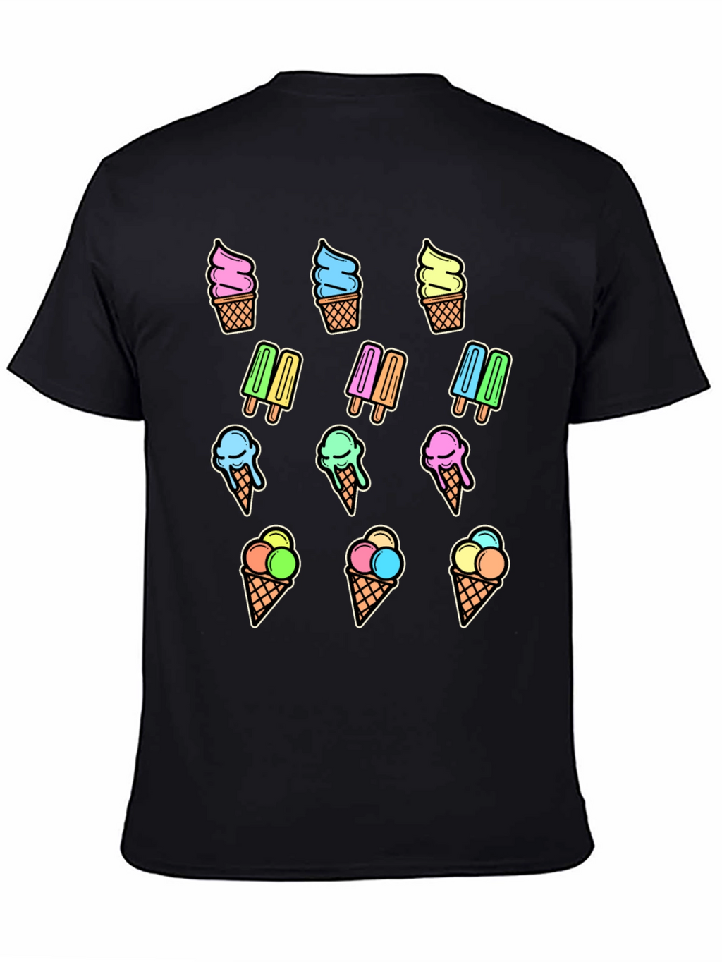 Fun Ice Cream Print T-Shirt - Summer Style
