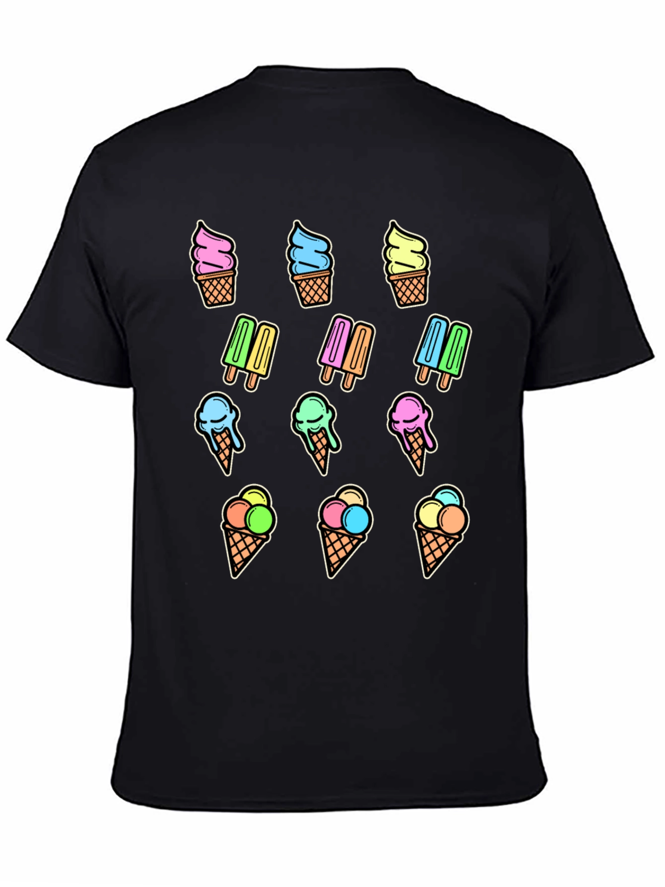 Fun Ice Cream Print T-Shirt - Summer Style