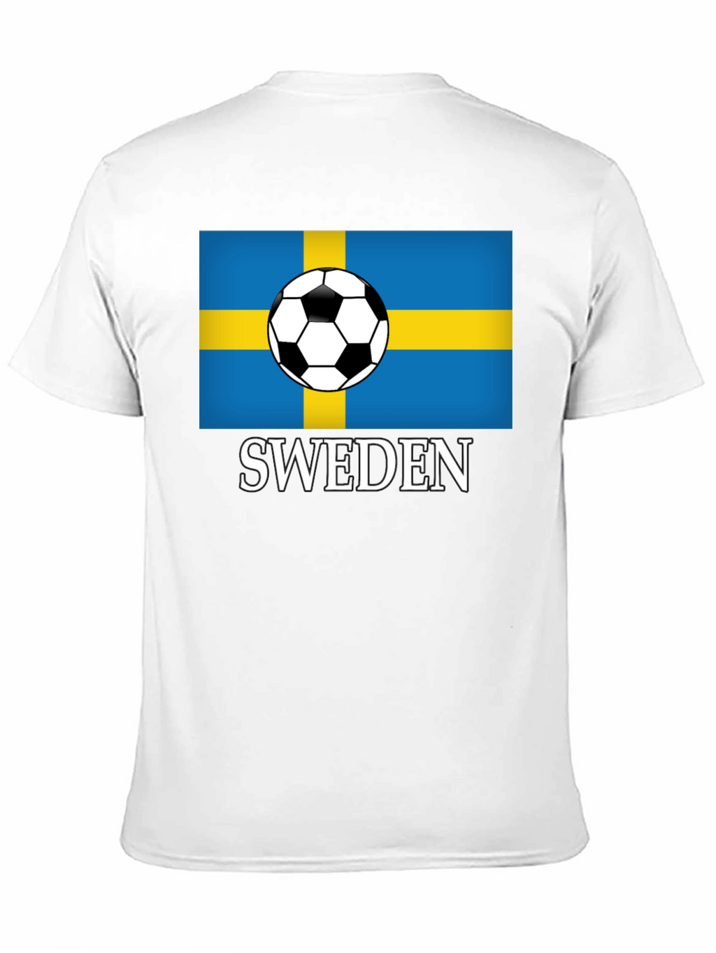 Sweden Soccer Flag T-Shirt - Black Graphic Tee