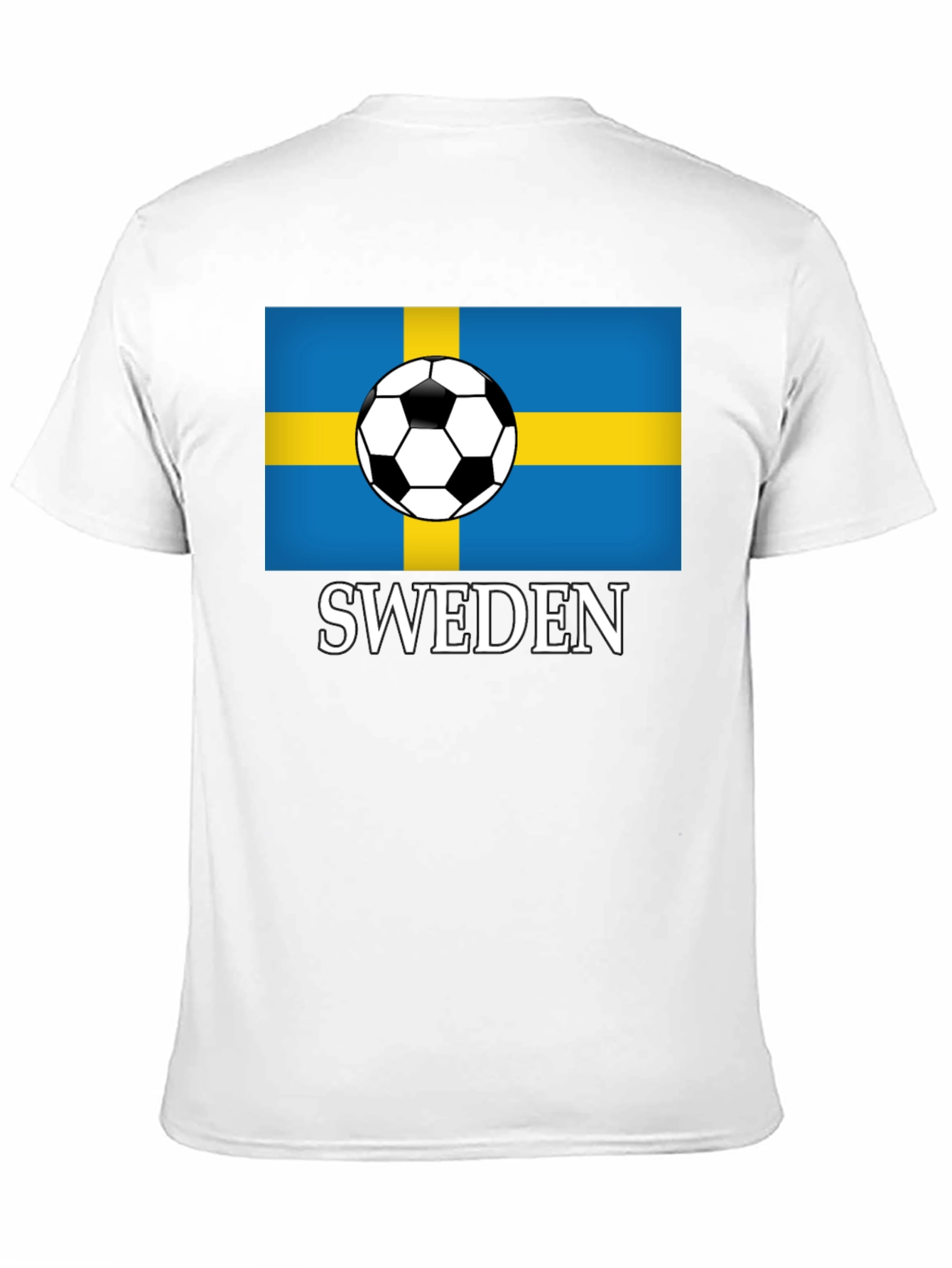 Sweden Soccer Flag T-Shirt - Black Graphic Tee