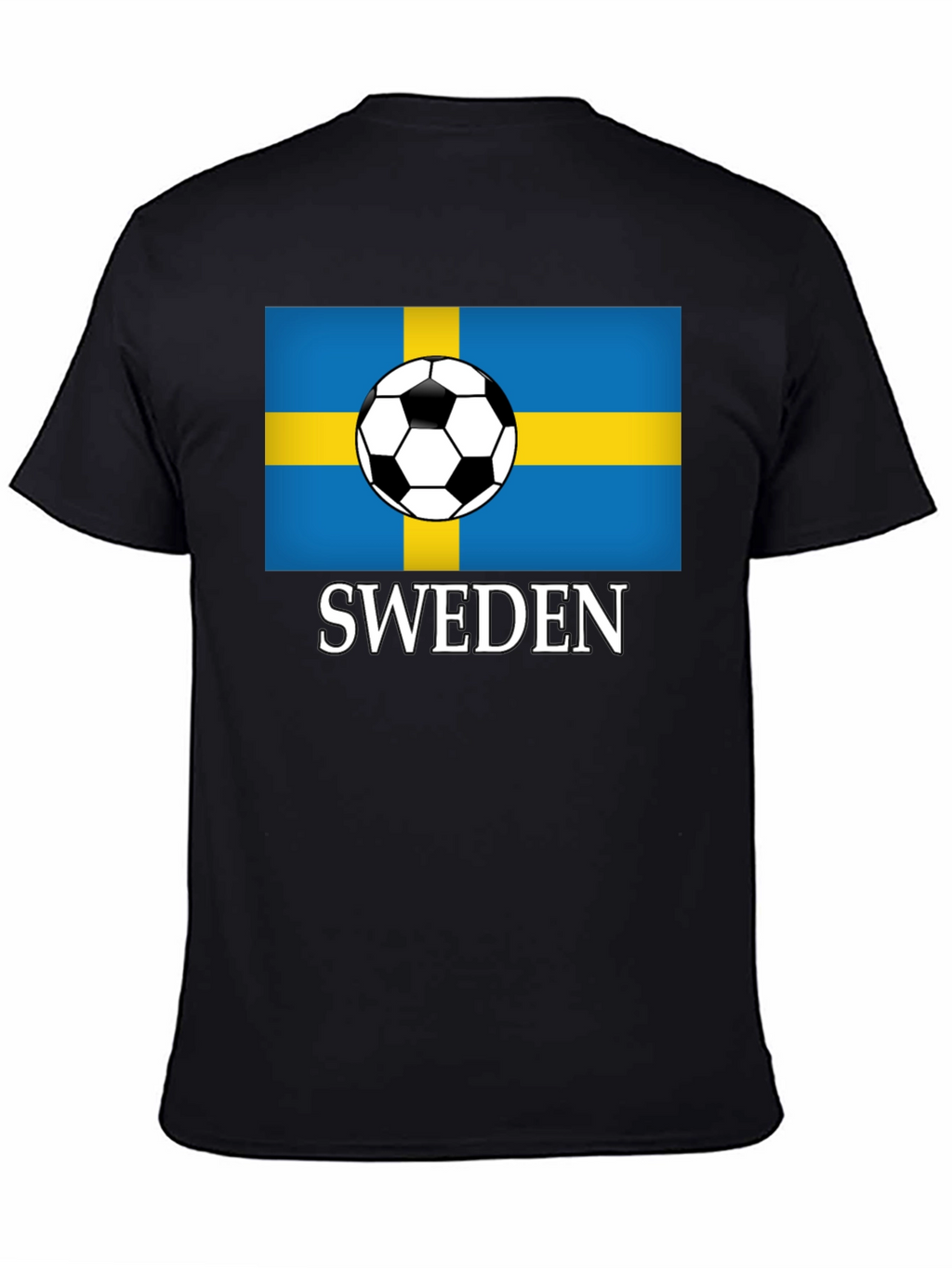 Sweden Soccer Flag T-Shirt - Black Graphic Tee