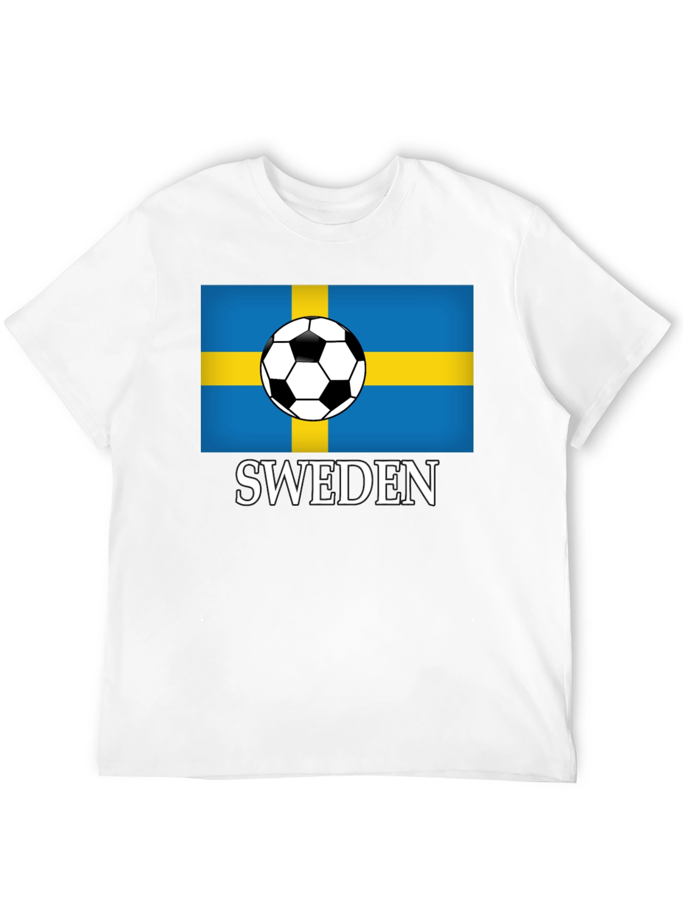 Sweden Soccer Flag T-Shirt - Black Graphic Tee