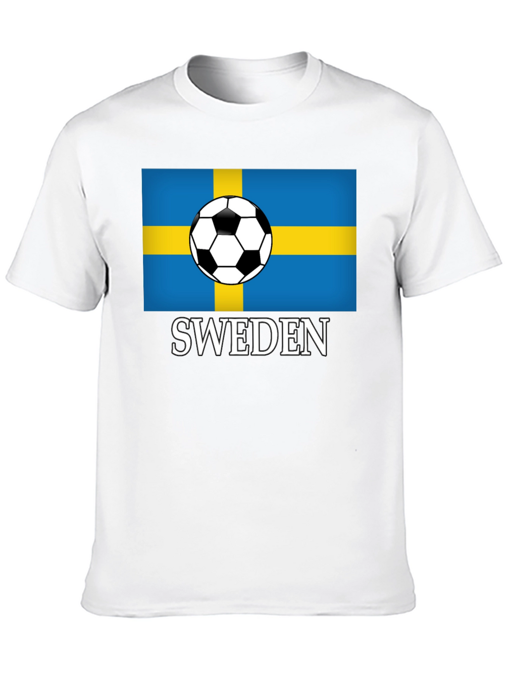 Sweden Soccer Flag T-Shirt - Black Graphic Tee