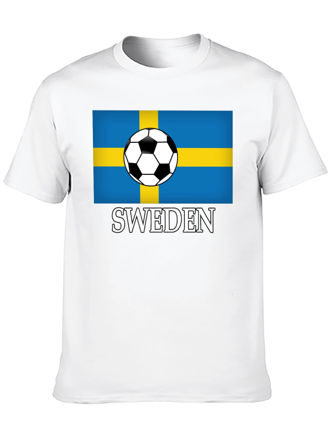 Sweden Soccer Flag T-Shirt - Black Graphic Tee