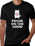 Focus on the Good T-Shirt - Cute Cat Design