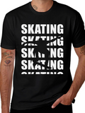 Skating Graphic Print Crew Neck T-Shirt