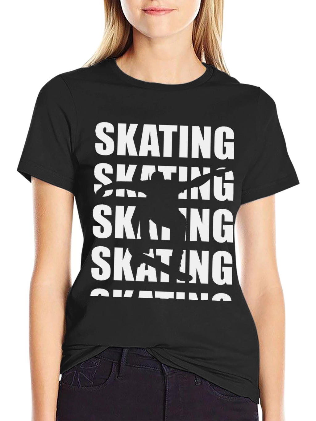 Skating Graphic Print Crew Neck T-Shirt