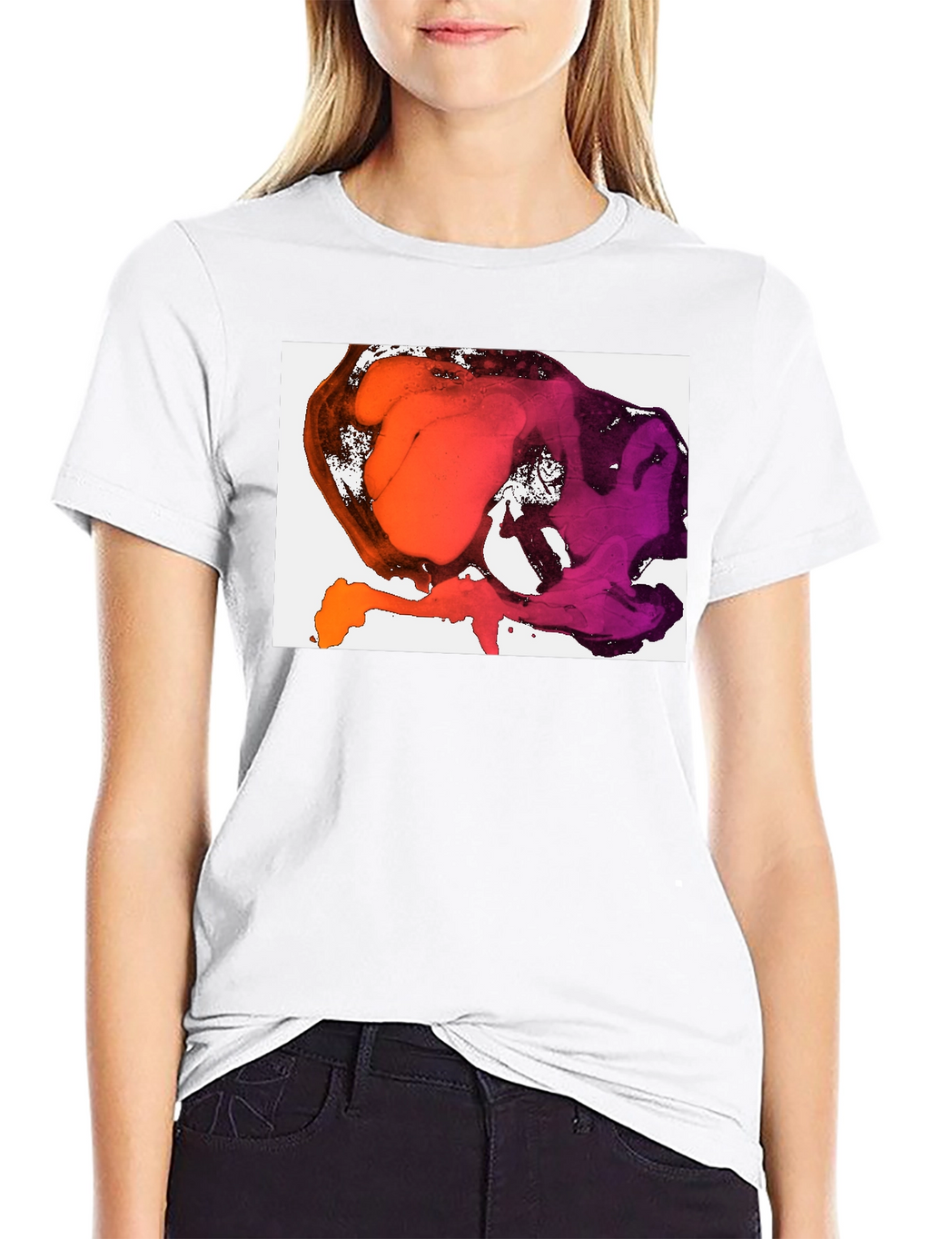 Abstract Ink Blot Graphic Tee - Stylish Black T-Shirt