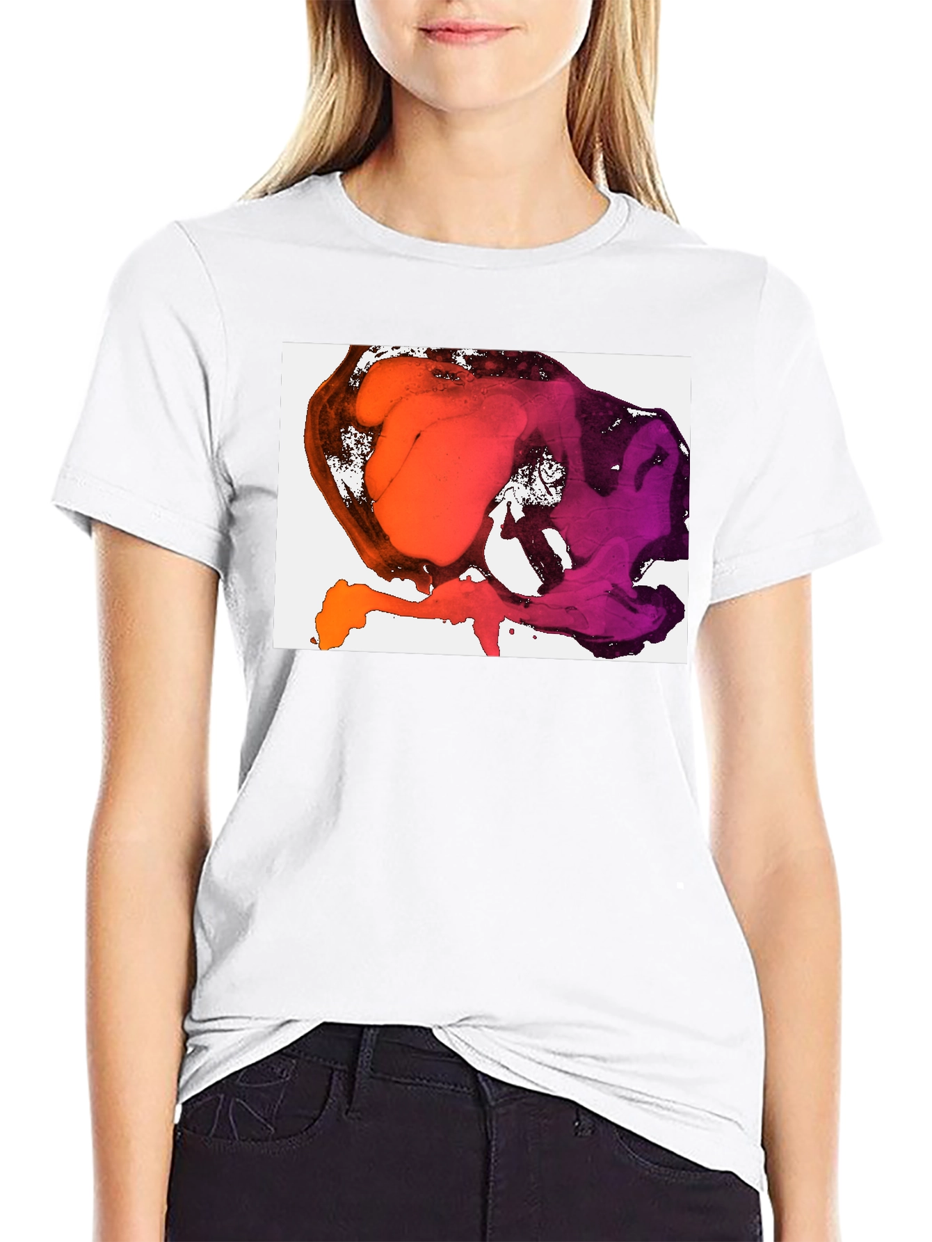 Abstract Ink Blot Graphic Tee - Stylish Black T-Shirt