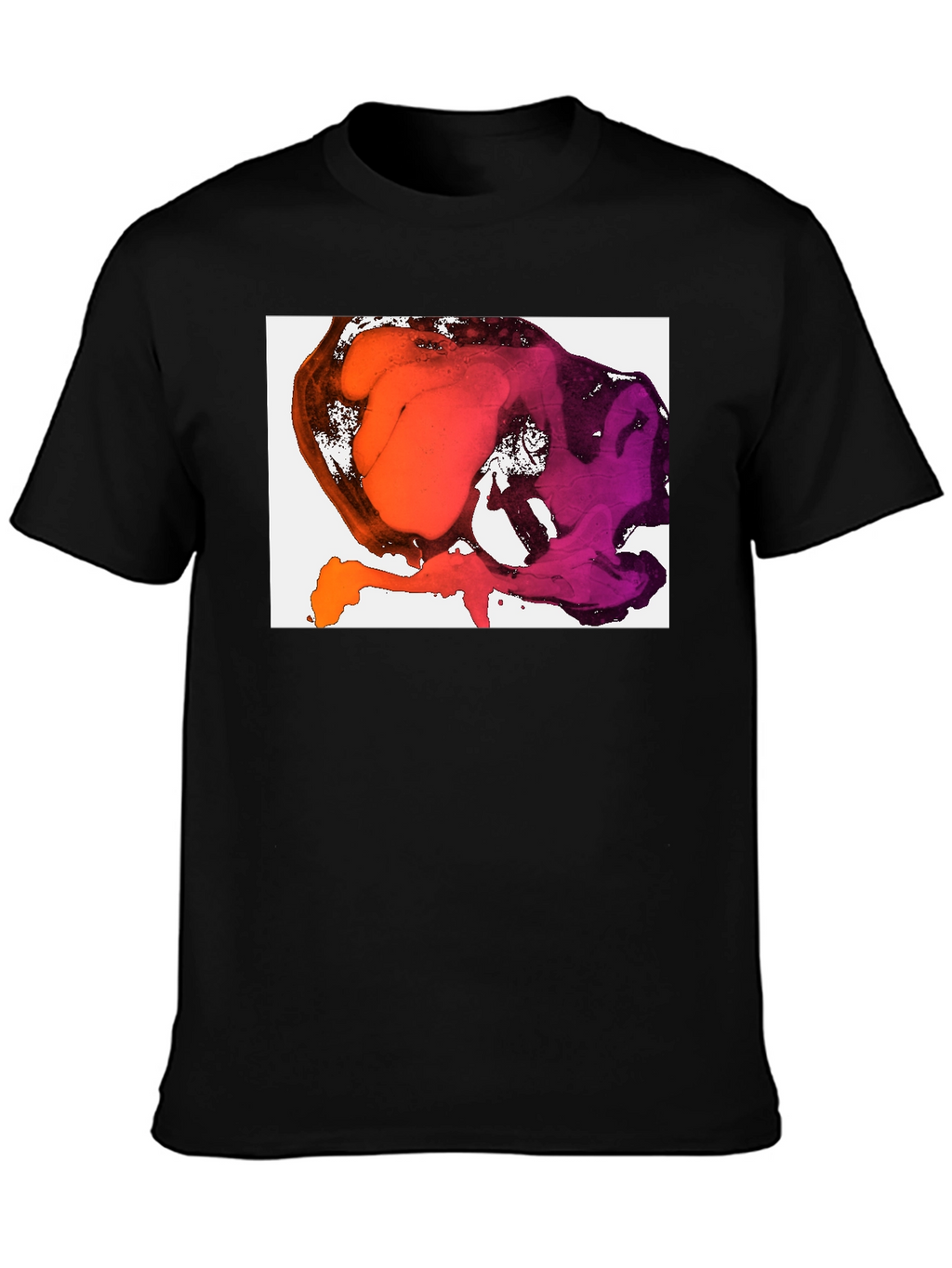 Abstract Ink Blot Graphic Tee - Stylish Black T-Shirt