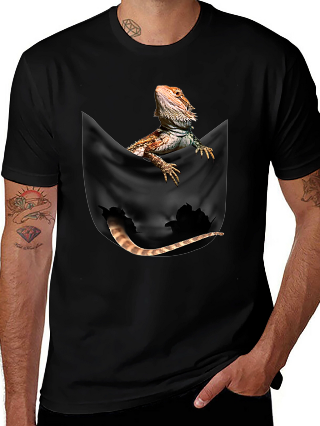 Bearded Dragon Pocket T-Shirt