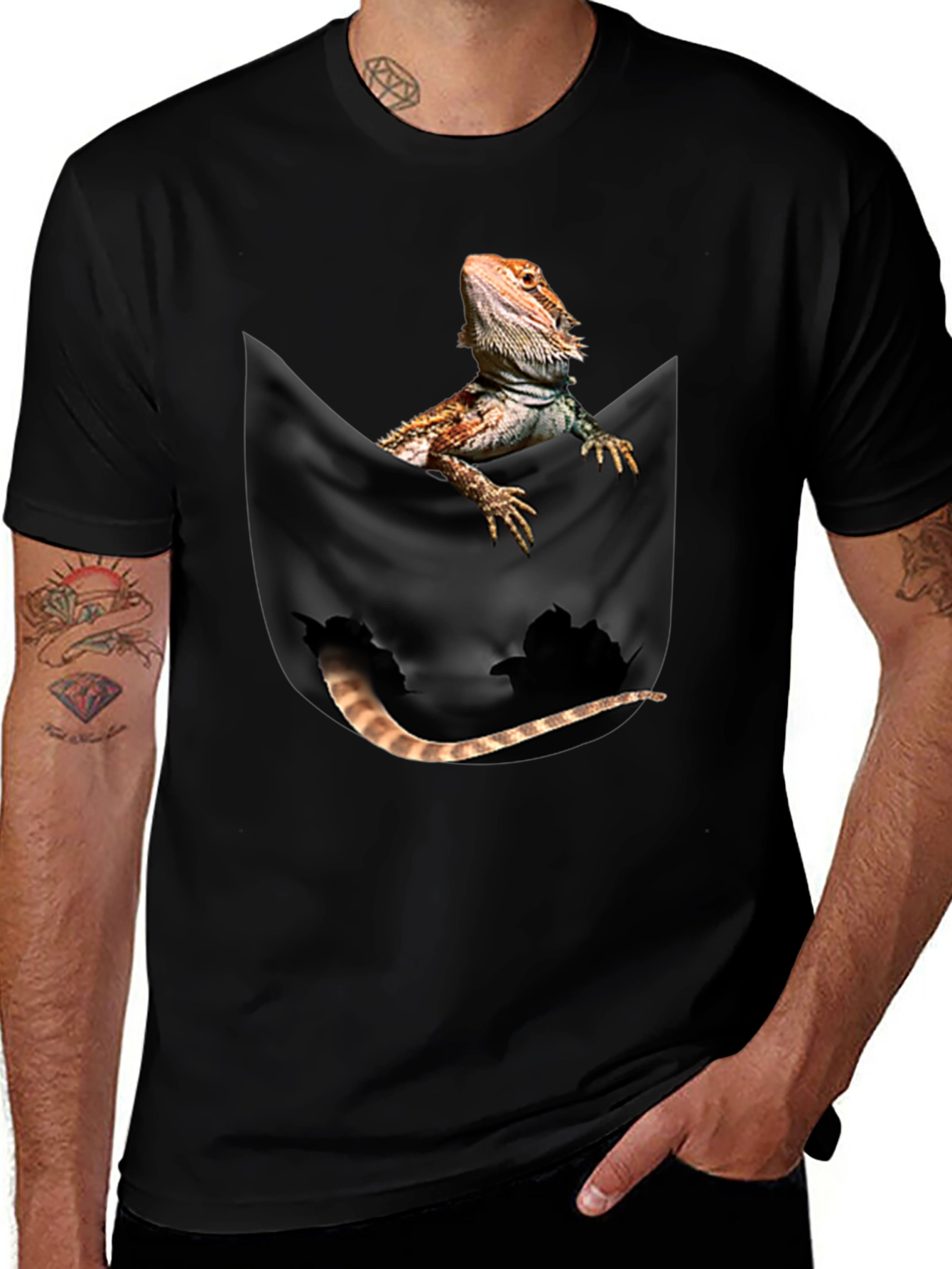 Bearded Dragon Pocket T-Shirt