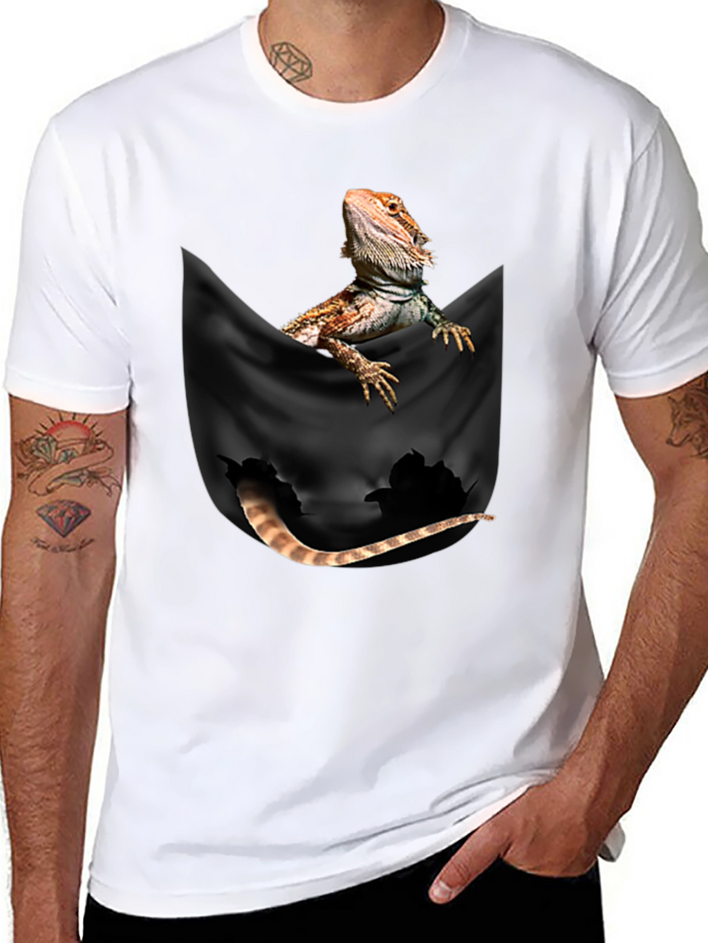 Bearded Dragon Pocket T-Shirt