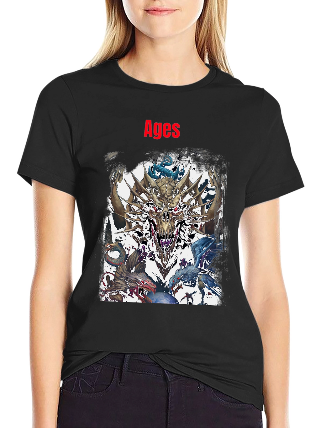 Ages Dragon Graphic Black T-Shirt