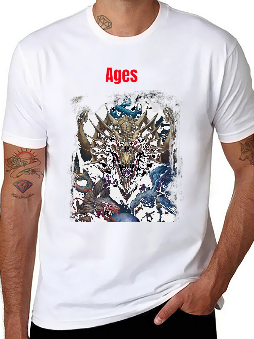 Ages Dragon Graphic Black T-Shirt