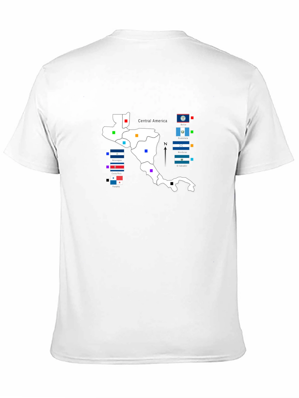 Central America Map T-Shirt - Black