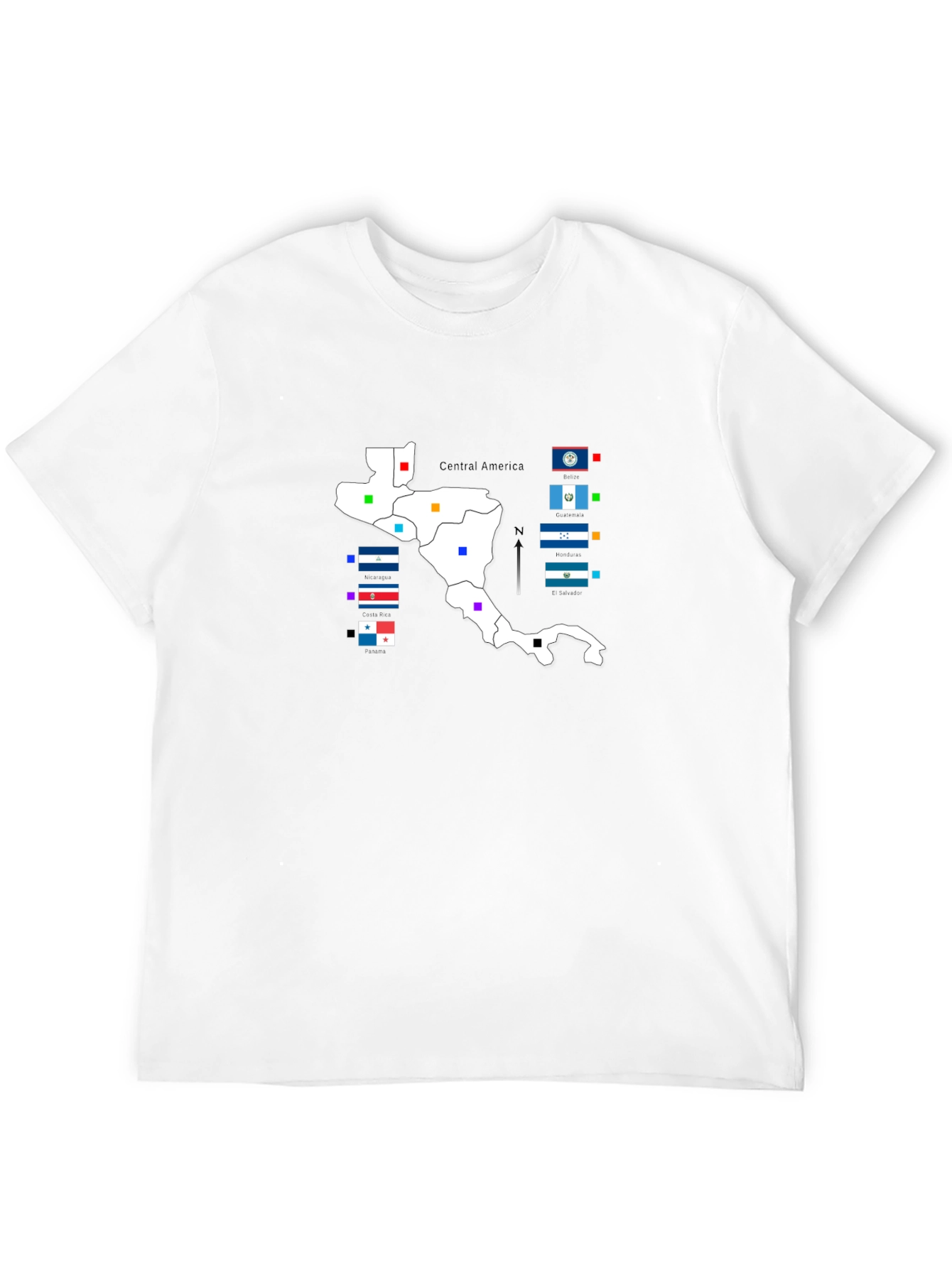 Central America Map T-Shirt - Black