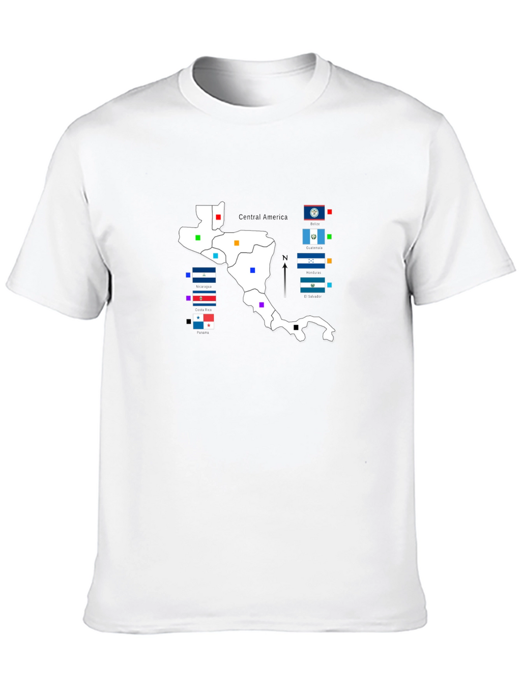 Central America Map T-Shirt - Black