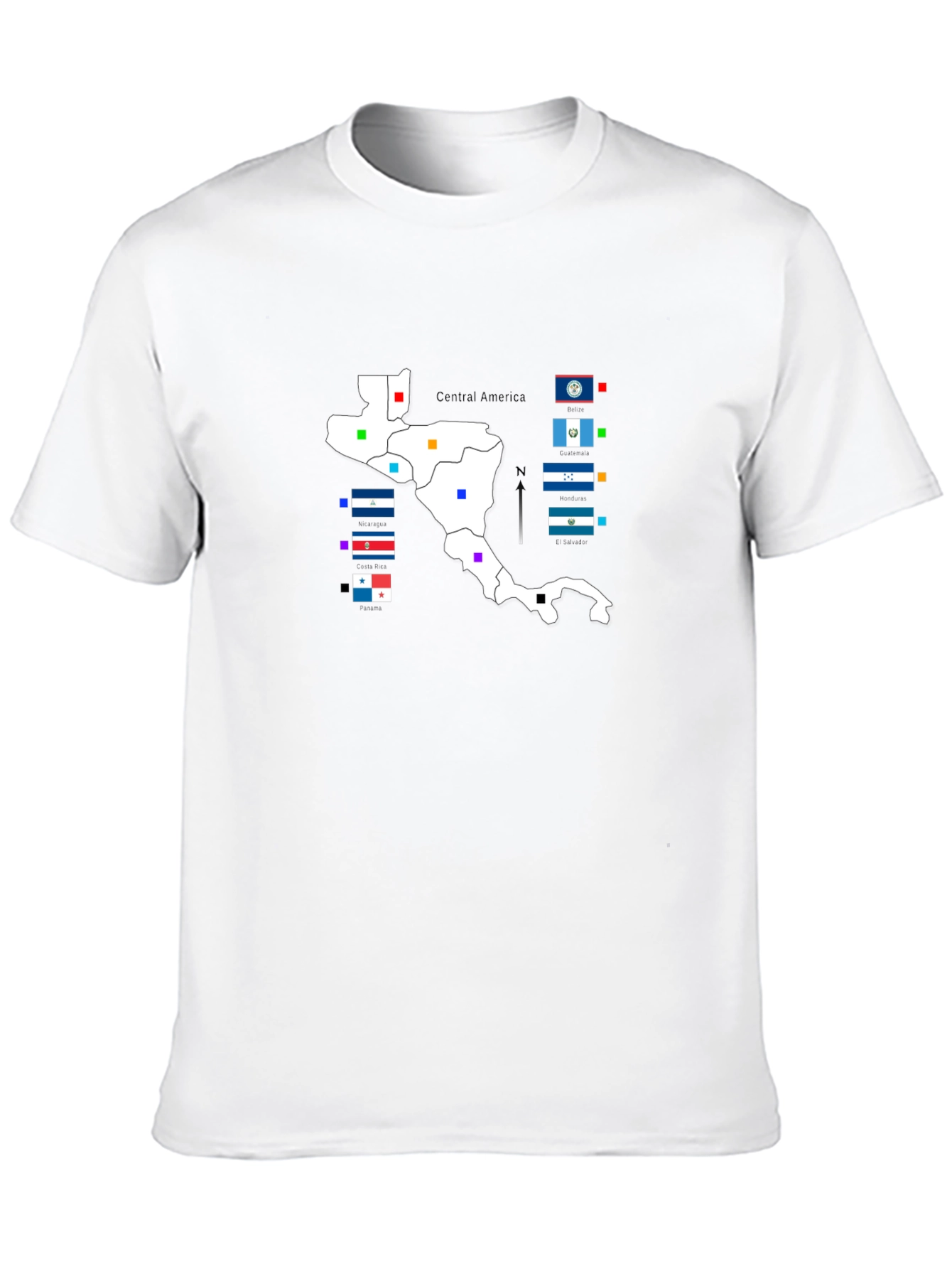 Central America Map T-Shirt - Black