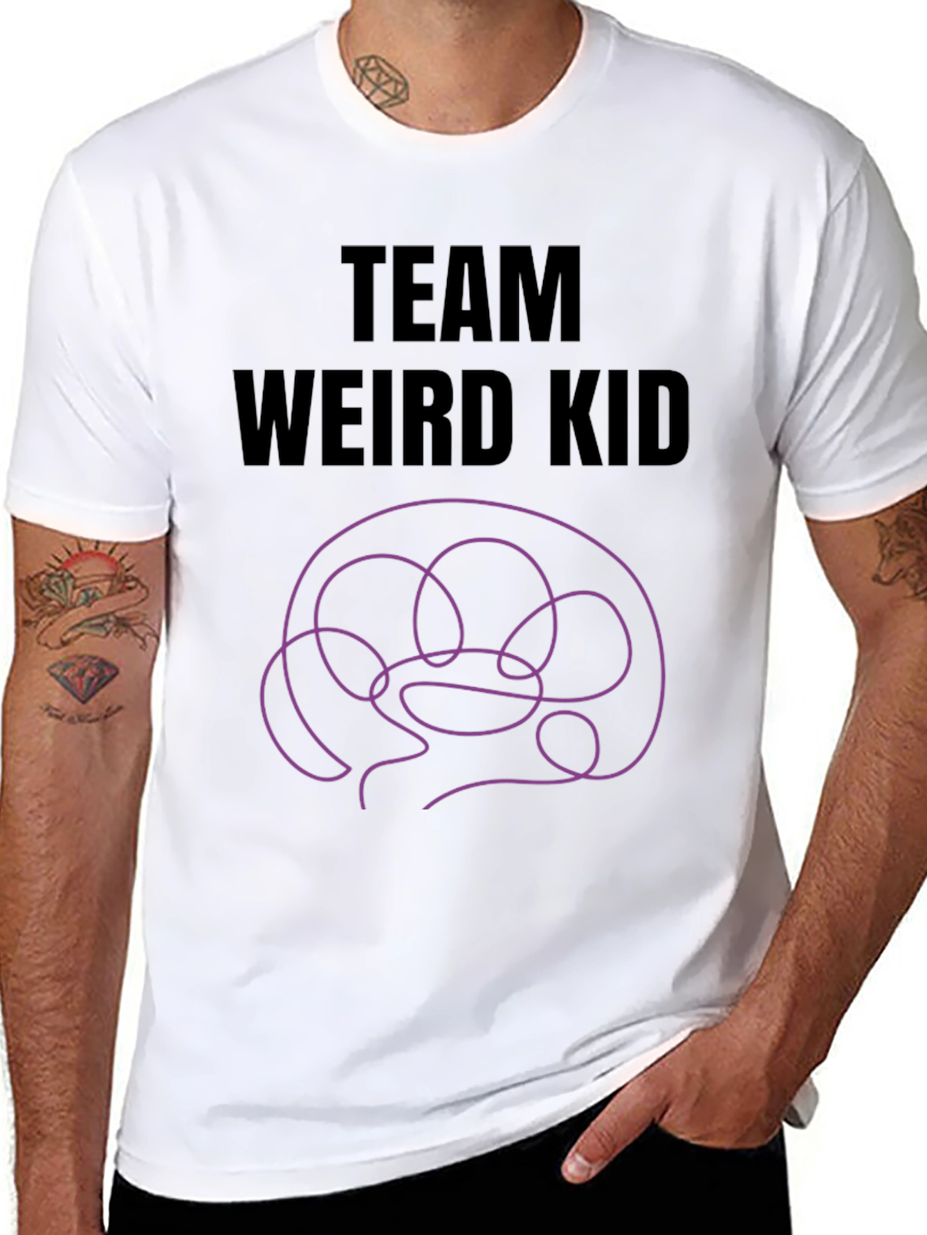 Team Weird Kid T-Shirt - Novelty Brain Graphic Tee