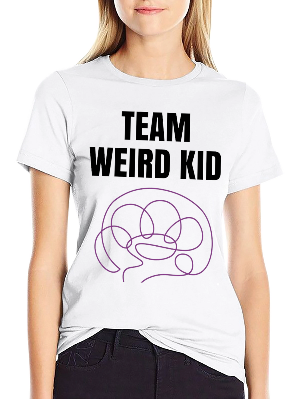 Team Weird Kid T-Shirt - Novelty Brain Graphic Tee
