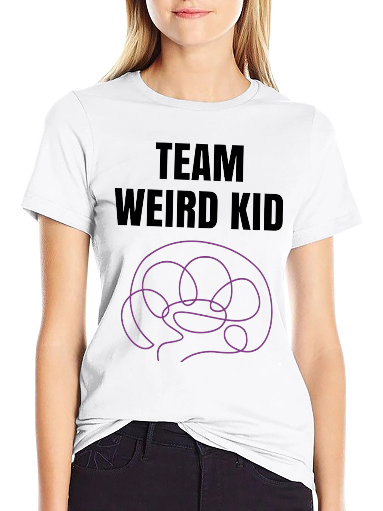Team Weird Kid T-Shirt - Novelty Brain Graphic Tee
