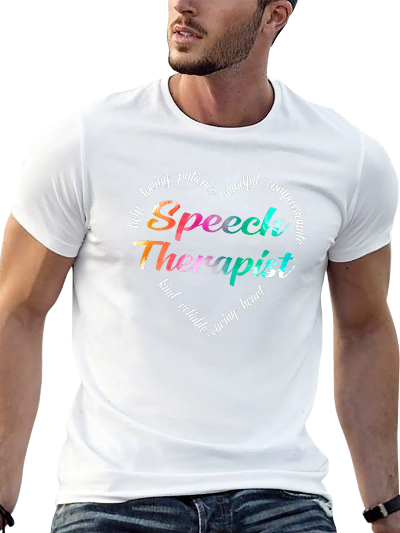Speech Therapist Heart Tee - Caring SLP Gift