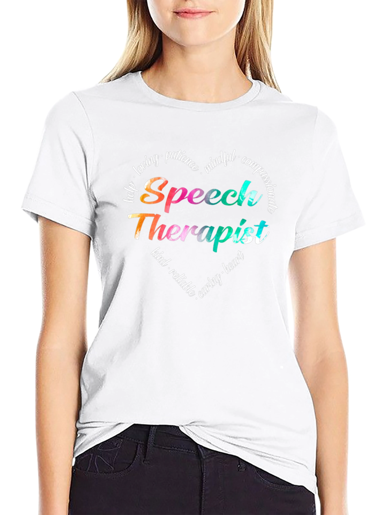 Speech Therapist Heart Tee - Caring SLP Gift