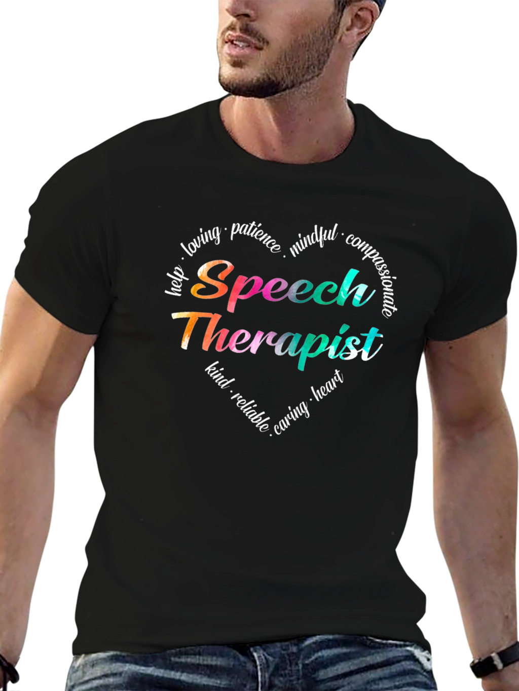 Speech Therapist Heart Tee - Caring SLP Gift