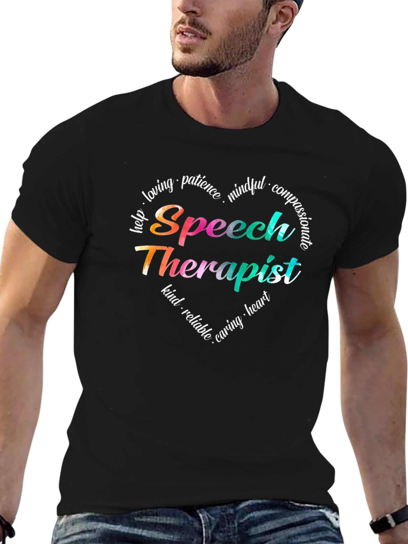 Speech Therapist Heart Tee - Caring SLP Gift