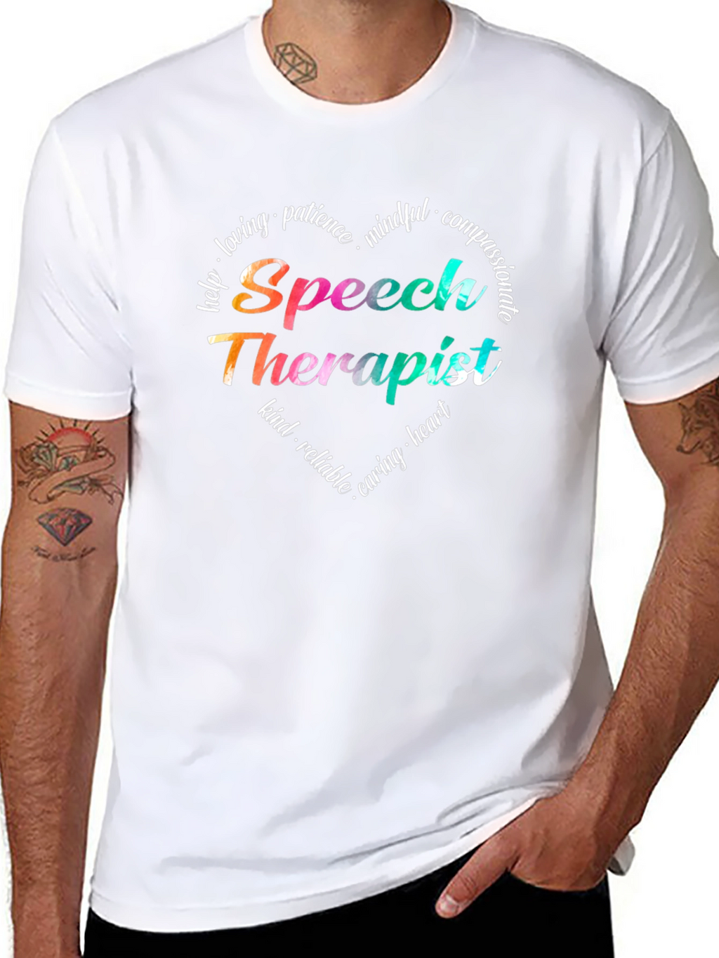 Speech Therapist Heart Tee - Caring SLP Gift